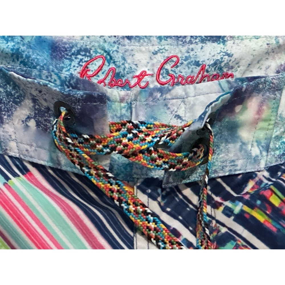 NWT $168 Robert Graham Swim Trunks Board Shorts Multicolor Men Classic Fit Sz 32 - Picture 3 of 7